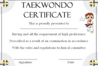 Taekwondo Certificate Templates For Trainers & Students [Inspiring in Awesome Boxing Certificate Template