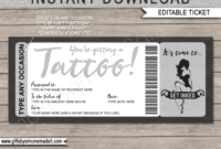 Tattoo Gift Certificate Card Template | Diy Printable Gift Voucher throughout Tattoo Gift Certificate Template Coolest Designs