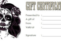 Tattoo Gift Certificate Template: 7+ Shop And Voucher Ideas with regard to Tattoo Gift Certificate Template Coolest Designs