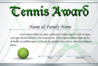 Tennis Certificate Template Free with regard to Tennis Certificate Template
