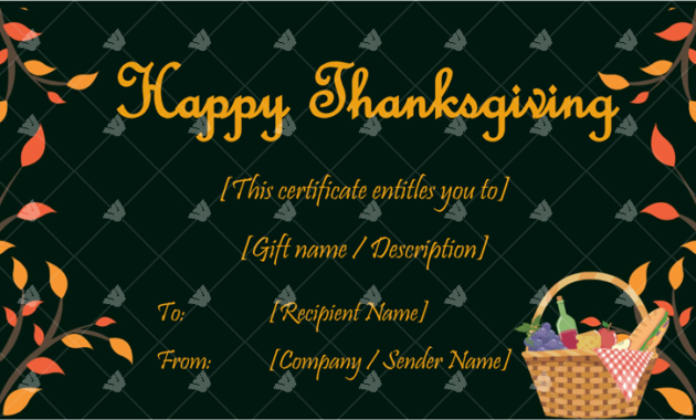 Thanksgiving Gift Certificate Template (Picnic) - Word Layouts within Best Thanksgiving Gift Certificate Template