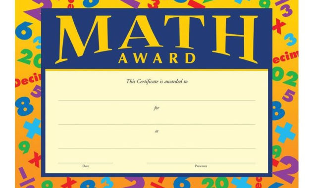 The Astonishing Math Award Gold Foil Stamped Certificates For Math pertaining to Best Math Award Certificate Templates