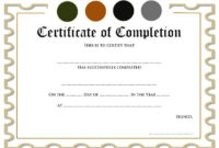 The Terrific Certificate Of Completion Template For Word Free Download within Certificate For Summer Camp  Templates 2020