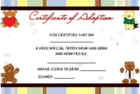 Toy Adoption Certificate Template (4) - Templates Example | Templates pertaining to Professional Stuffed Animal Adoption Certificate Editable Templates