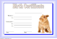 Unique Pet Birth Certificate Template 24 Choices In 2021 | Birth inside Professional Kitten Birth Certificate Template