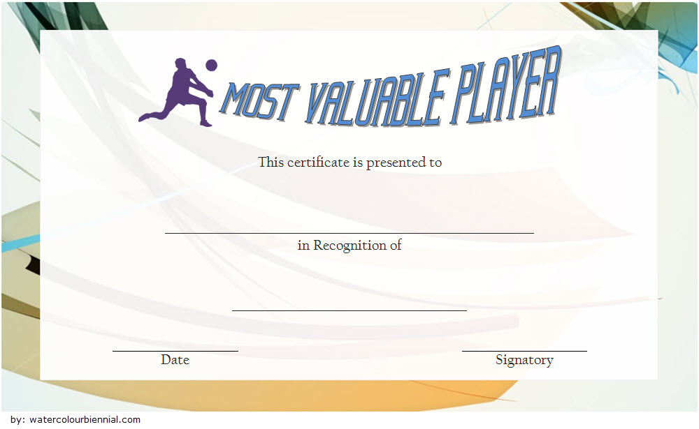 Volleyball Award Certificate Template Free: 8+ Mvp Designs pertaining to Worlds Best Mom Certificate Printable 9 Meaningful Ideas