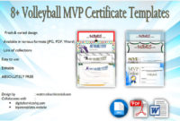 Volleyball Participation Certificate Templates [7+ New Designs] pertaining to Volleyball Tournament Certificate