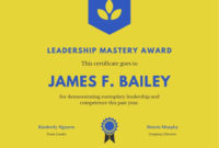 Yellow Leadership Award Certificate - Templatescanva Throughout pertaining to Leadership Award Certificate Templates