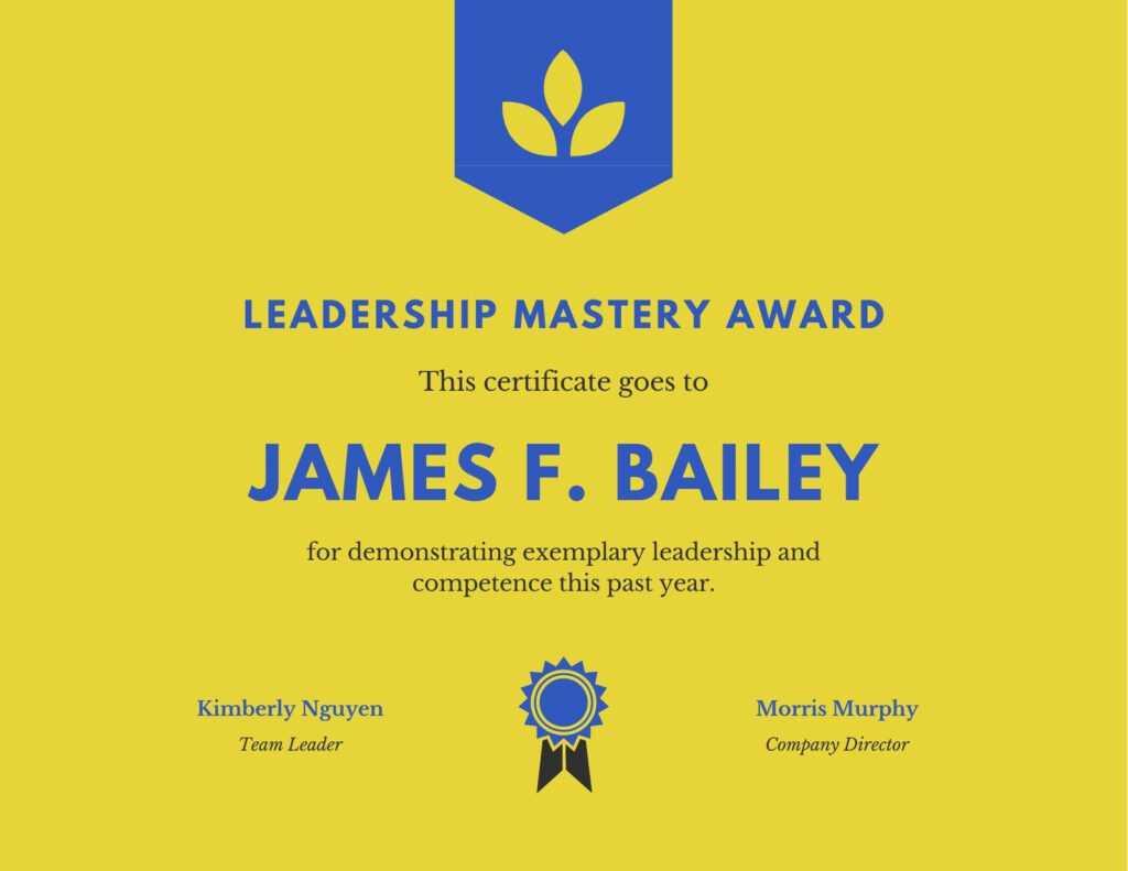 Yellow Leadership Award Certificate - Templatescanva Throughout pertaining to Leadership Award Certificate Templates