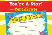You&amp;#039;Re A Star Certificate Star Students Student Of In Student Of The regarding Amazing Student Of The Week Certificate