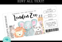 Zoo Gift Voucher Safari Day Out Gift Certificate Editable | Etsy throughout Awesome Zoo Gift Certificate Templates  Download