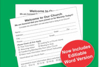 Church Visitor Card Template For Microsoft Word