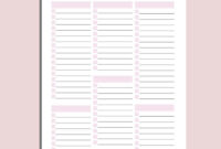 Blank Packing List Template