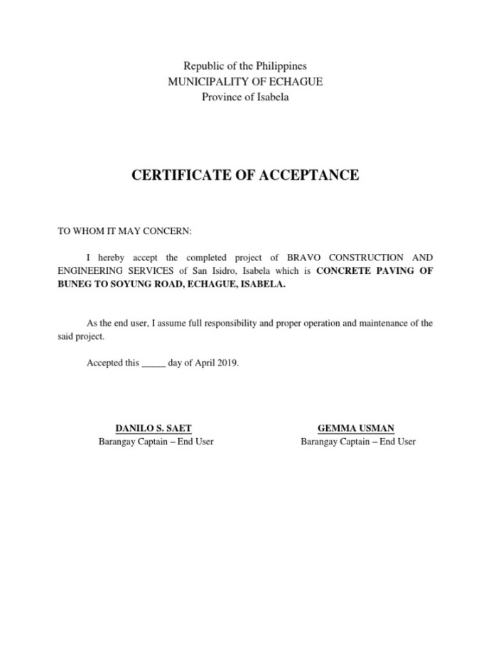 Certificate of Acceptance  PDF