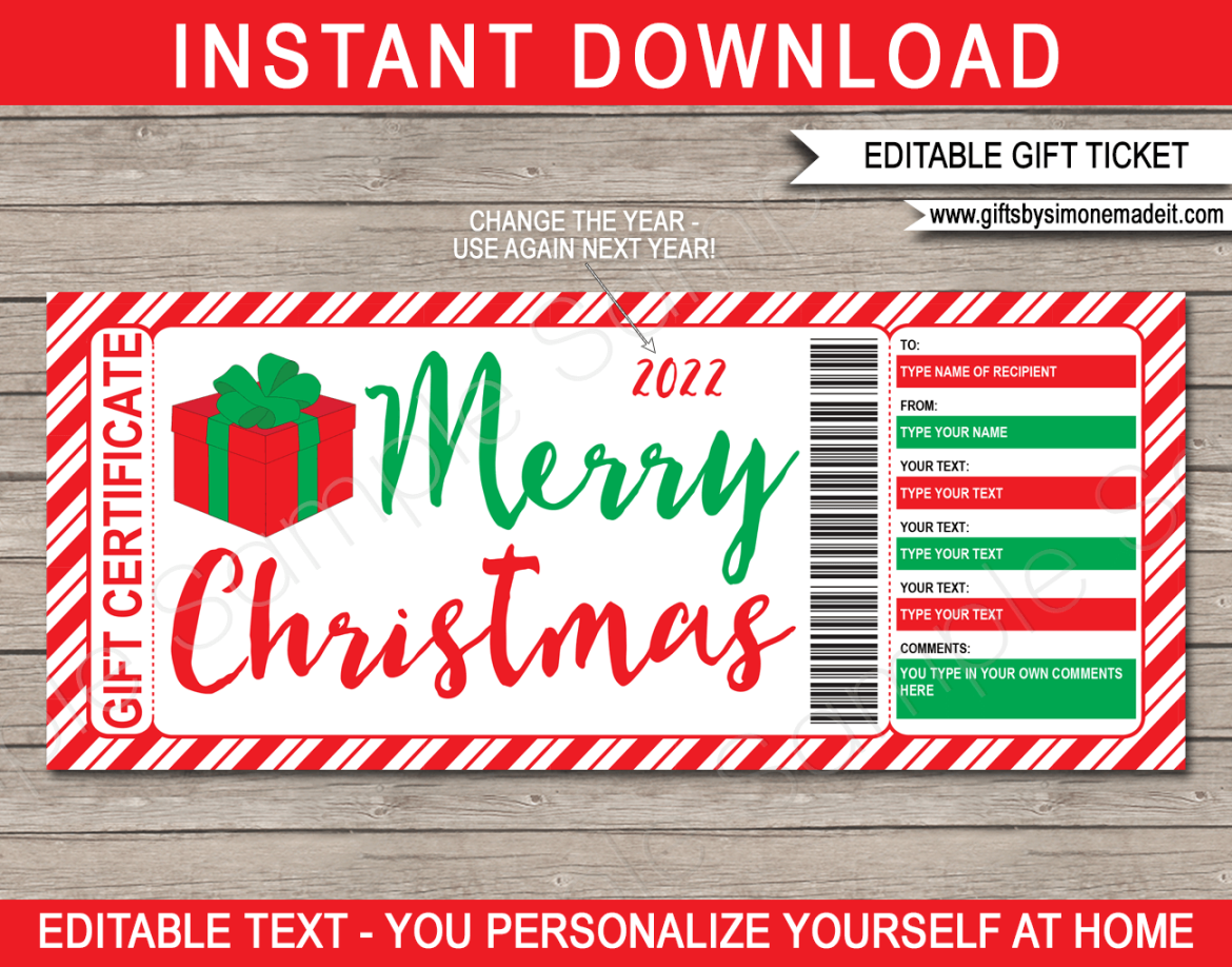 Christmas Gift Certificate Template