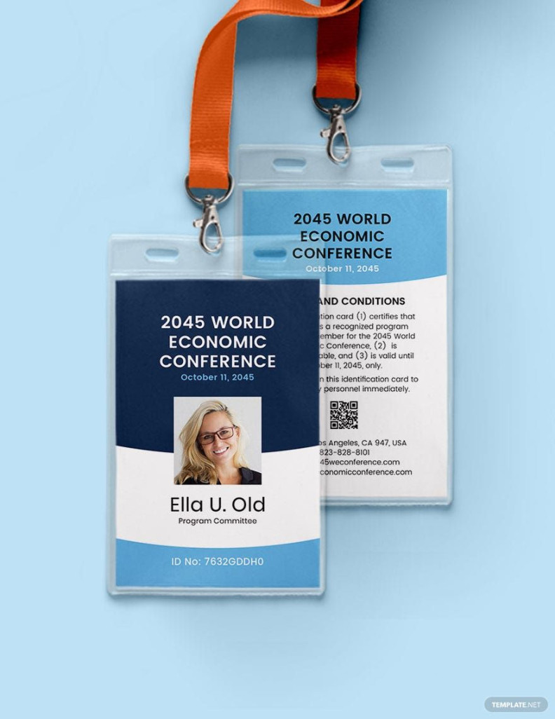 Conference Event ID Card Template in Word, Publisher, PSD, Pages