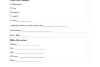 Credit Card Billing Authorization Form Template