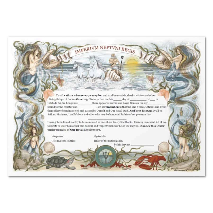 Crossing The Line Certificate Template  - Thevermontgiftshop