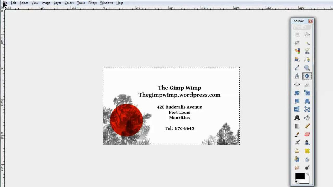 Custom Business card in GIMP