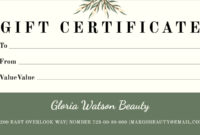 Printable Gift Certificate Templates: A Formal Guide To Personalized Gifting