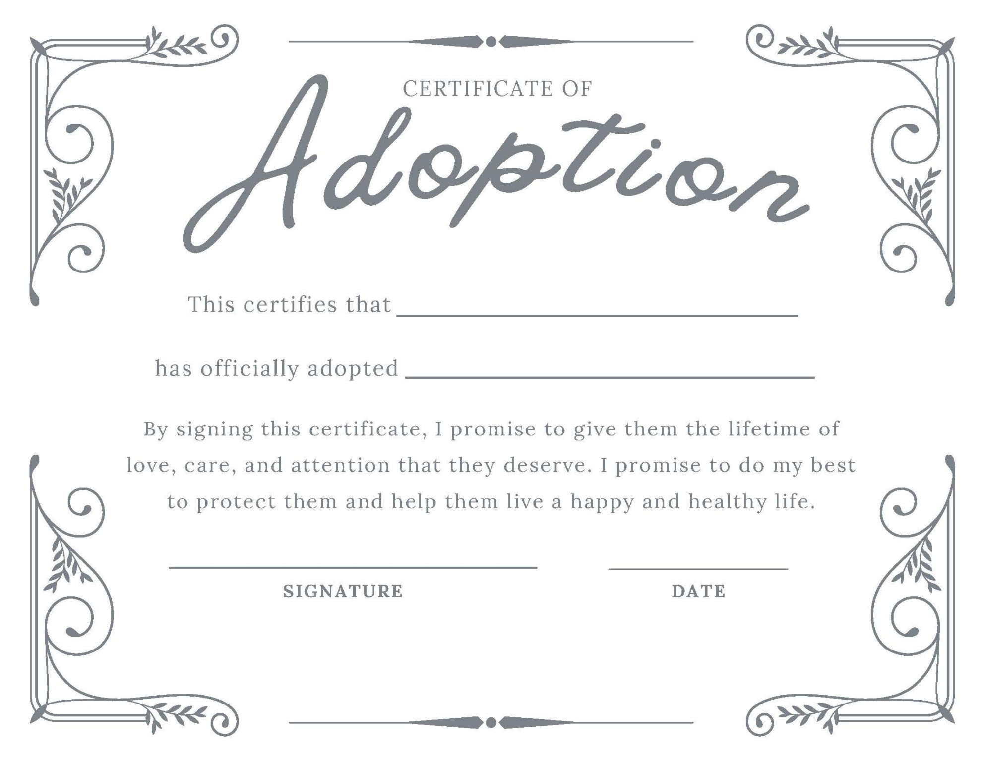 DIGITAL DOWNLOAD Adoption Certificate vintage - Etsy