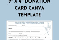 Donation Card Template: A Formal Design For Charitable Contributions