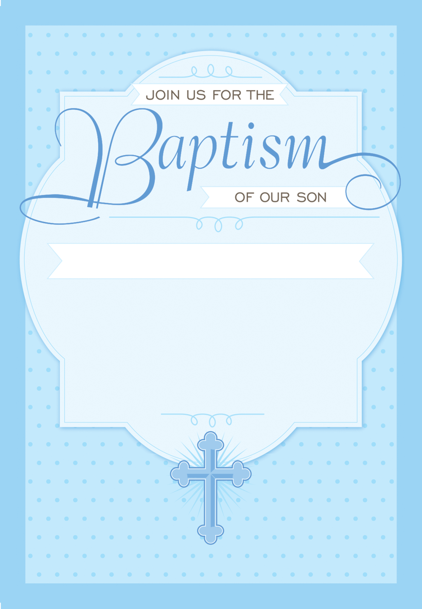 Dotted Blue - Baptism & Christening Invitation Template (Free