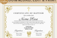 Christian Baptism Certificate Template