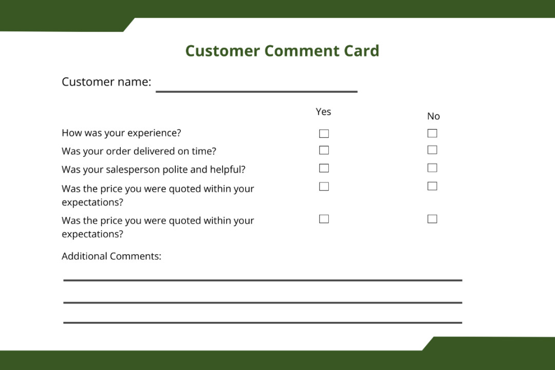 Editable Customer Comment Card Template - Edit Online & Download