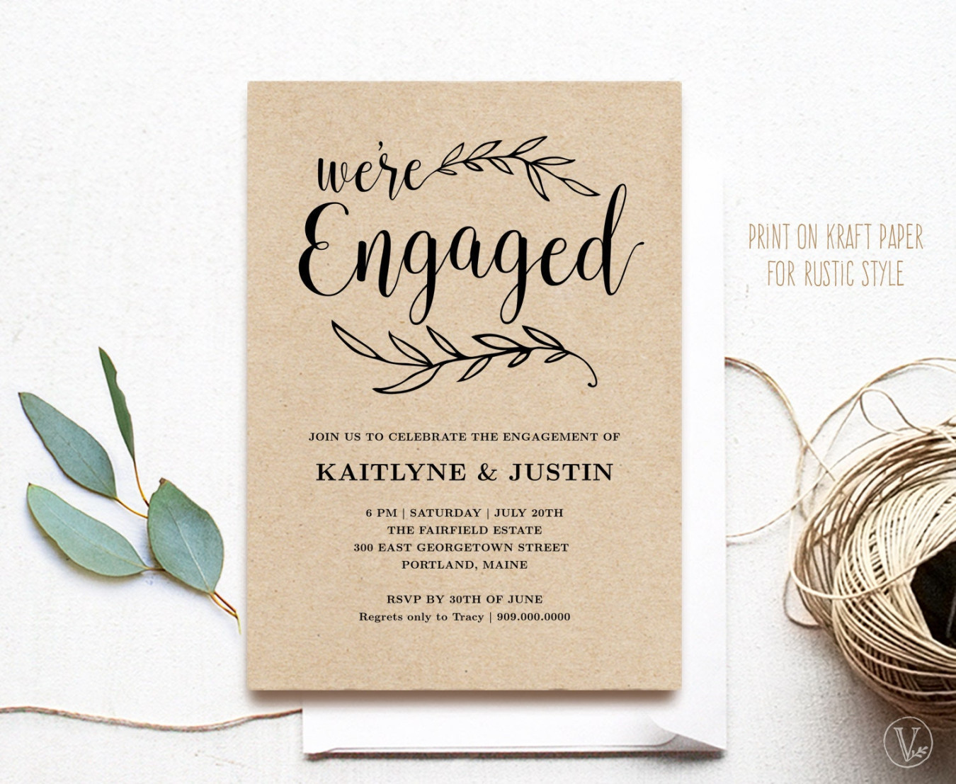 Engagement Invitation Template, Printable Engagement Party