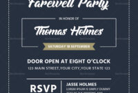 Formal Farewell Invitation Card Template