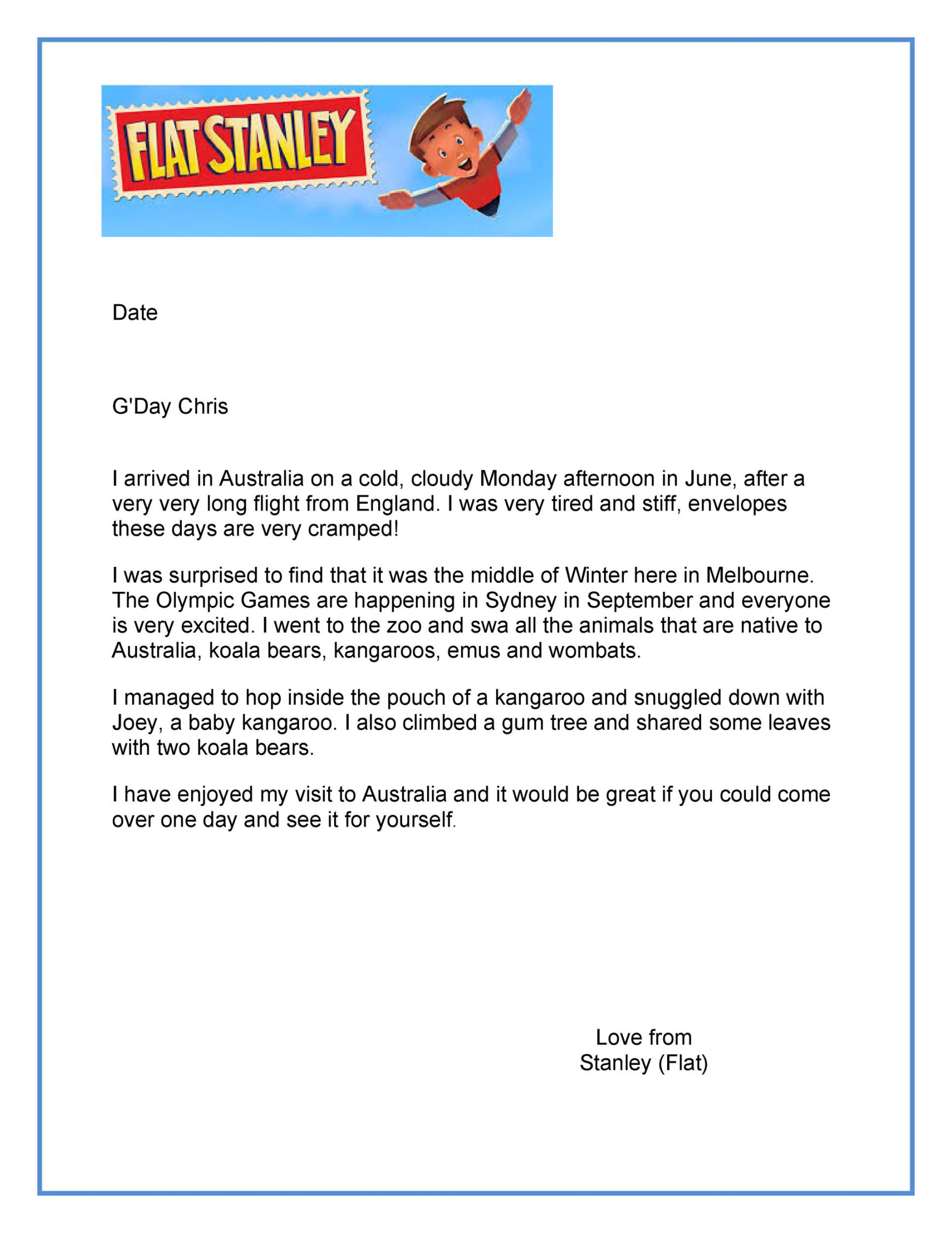 Flat Stanley Templates & Letter Examples ᐅ TemplateLab