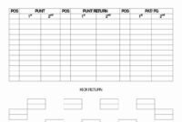 Blank Football Depth Chart Template