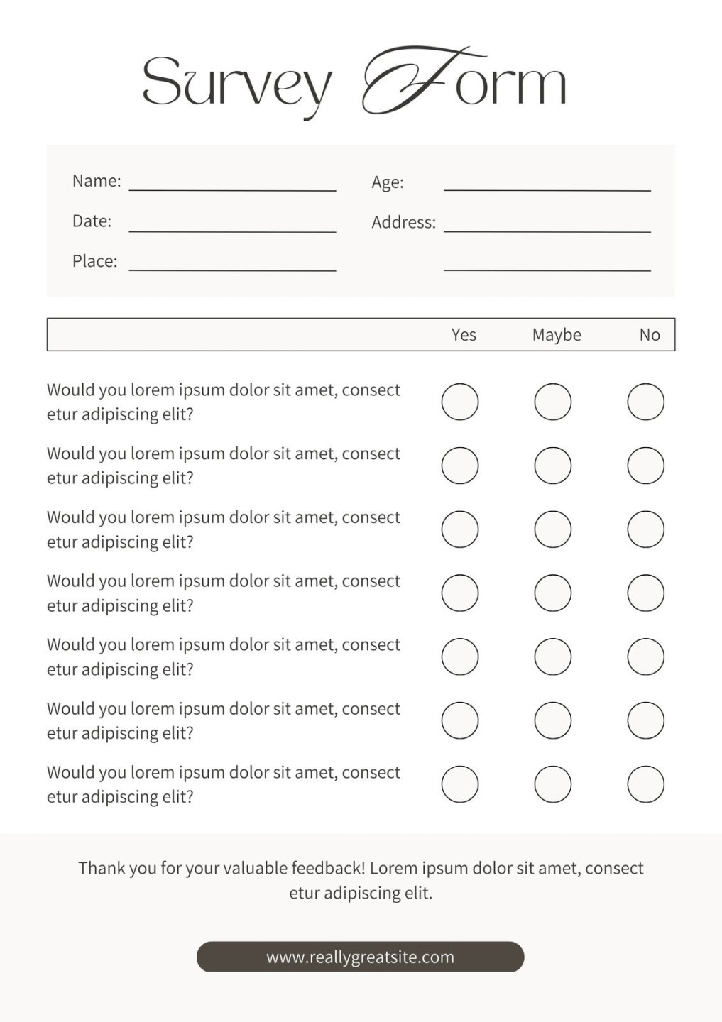 Survey Card Template: A Comprehensive Guide - Professional Sample ...