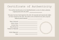 Certificate Of Authenticity Template: A Formal Guide To Verification And Validation