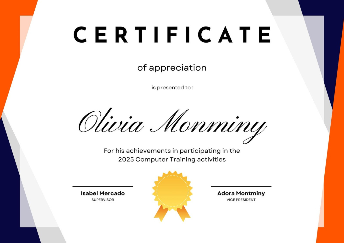 Free custom printable attendance certificate templates  Canva