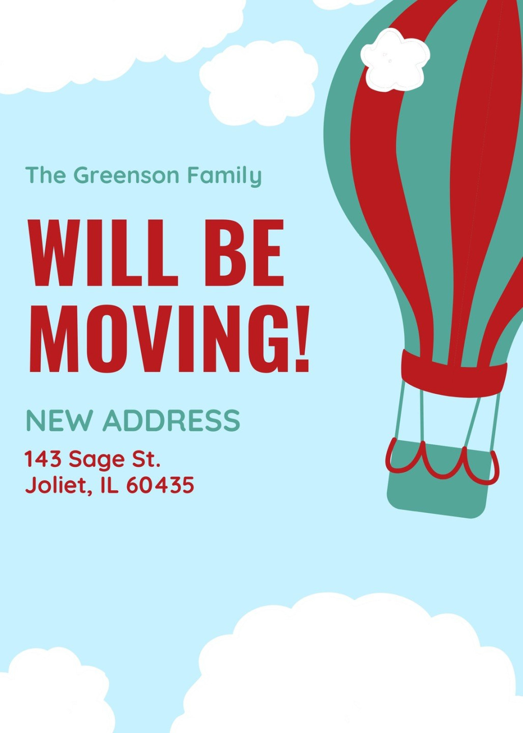 Free, custom printable moving announcement templates  Canva