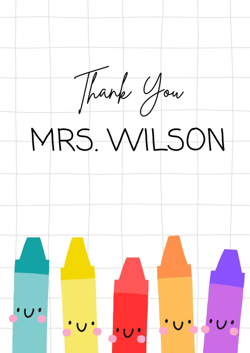 Free custom printable teacher thank you card templates  Canva