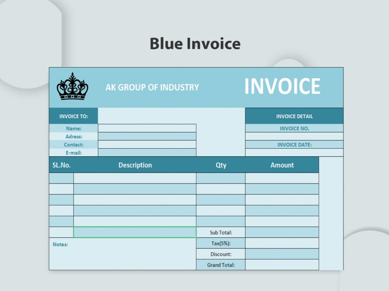 Free Download  QuickBooks Invoice Template Excel Easy To Edit