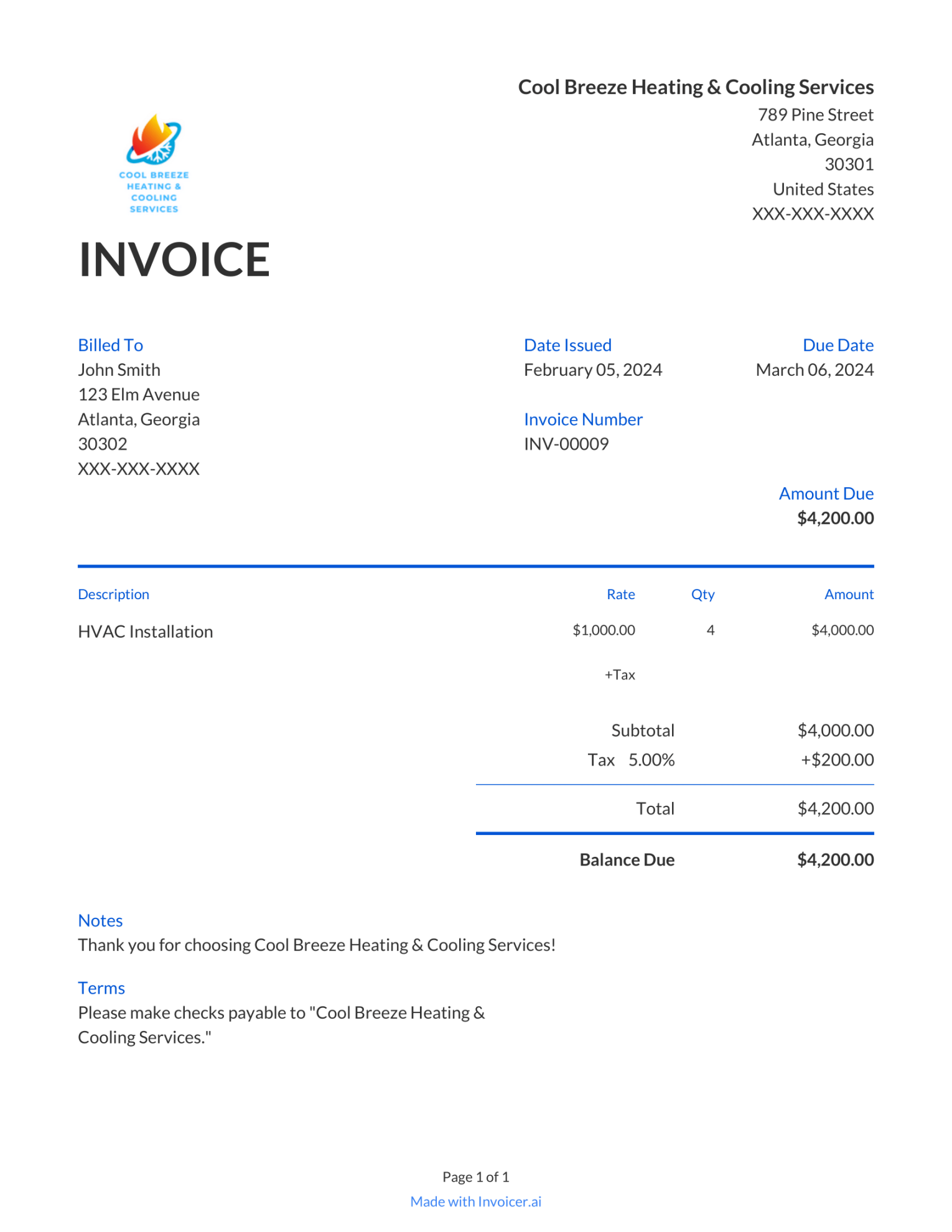 Free HVAC Invoice Templates