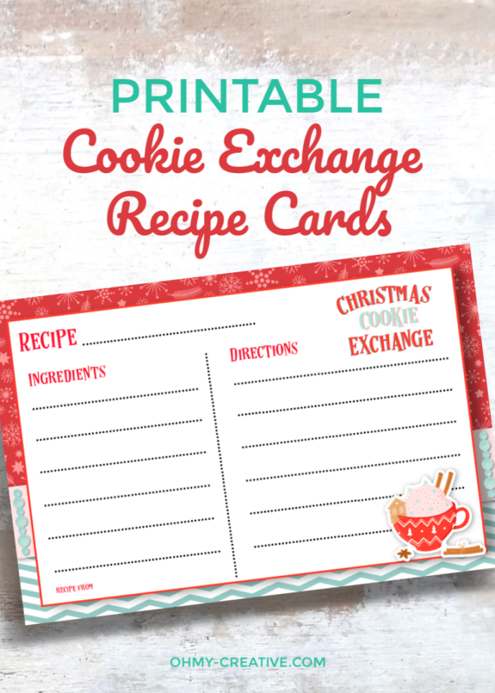 Free Printable Cookie Exchange Recipe Cards - Oh My Creative