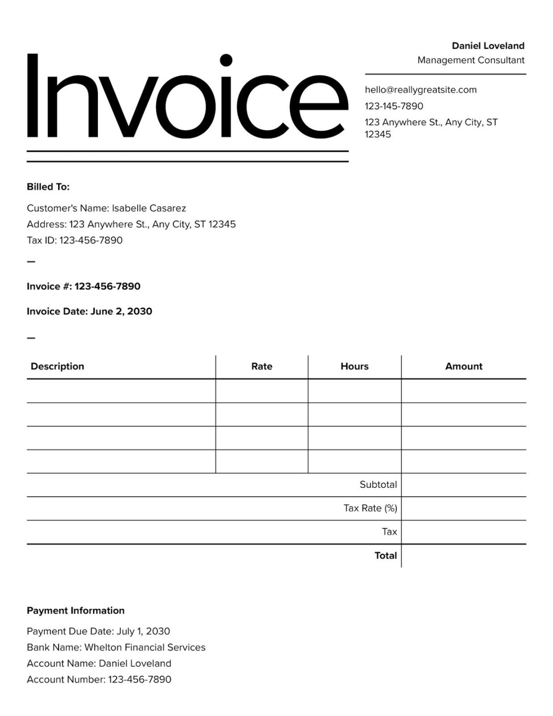 Free, printable, professional invoice templates to customize  Canva