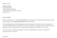 Formal Letter Of Resignation Template