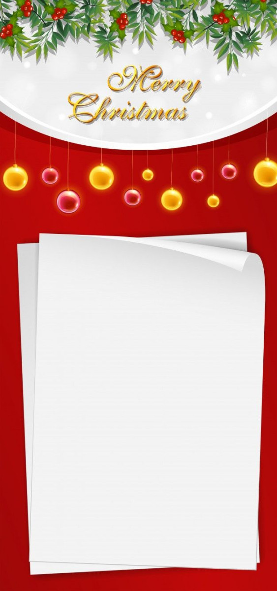 Free Vector  Christmas card template with blank paper and mistletoes