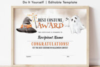 Halloween Costume Contest Certificate Template