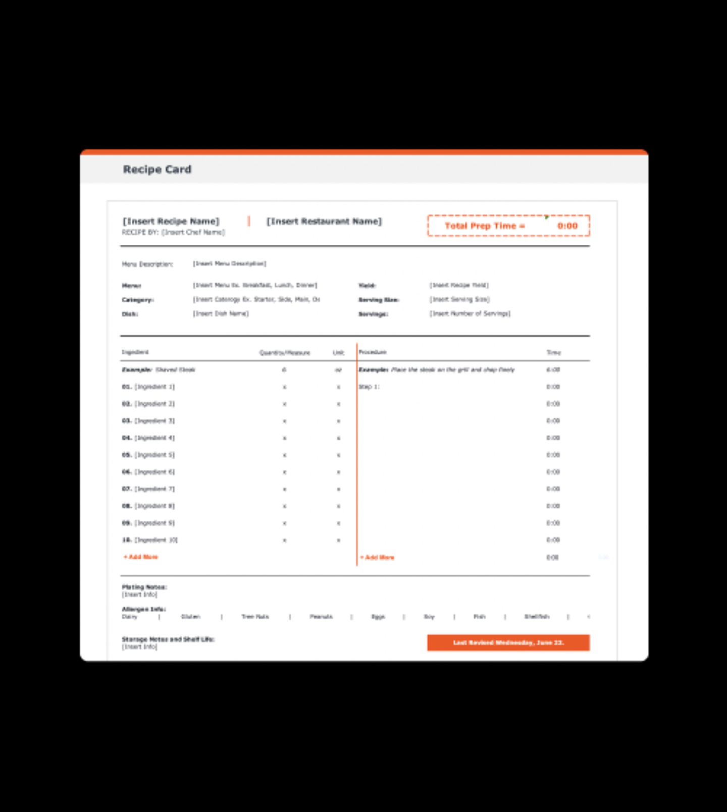 How to Create Restaurant Recipe Cards [Templates]