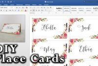 Formal Place Card Template For Microsoft Word