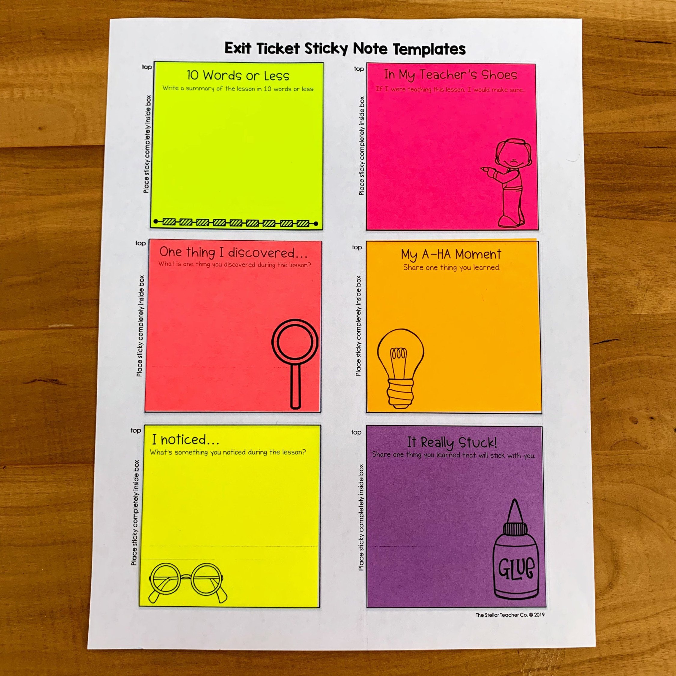 How to Print on Sticky Notes - Stellar Teaching Co.