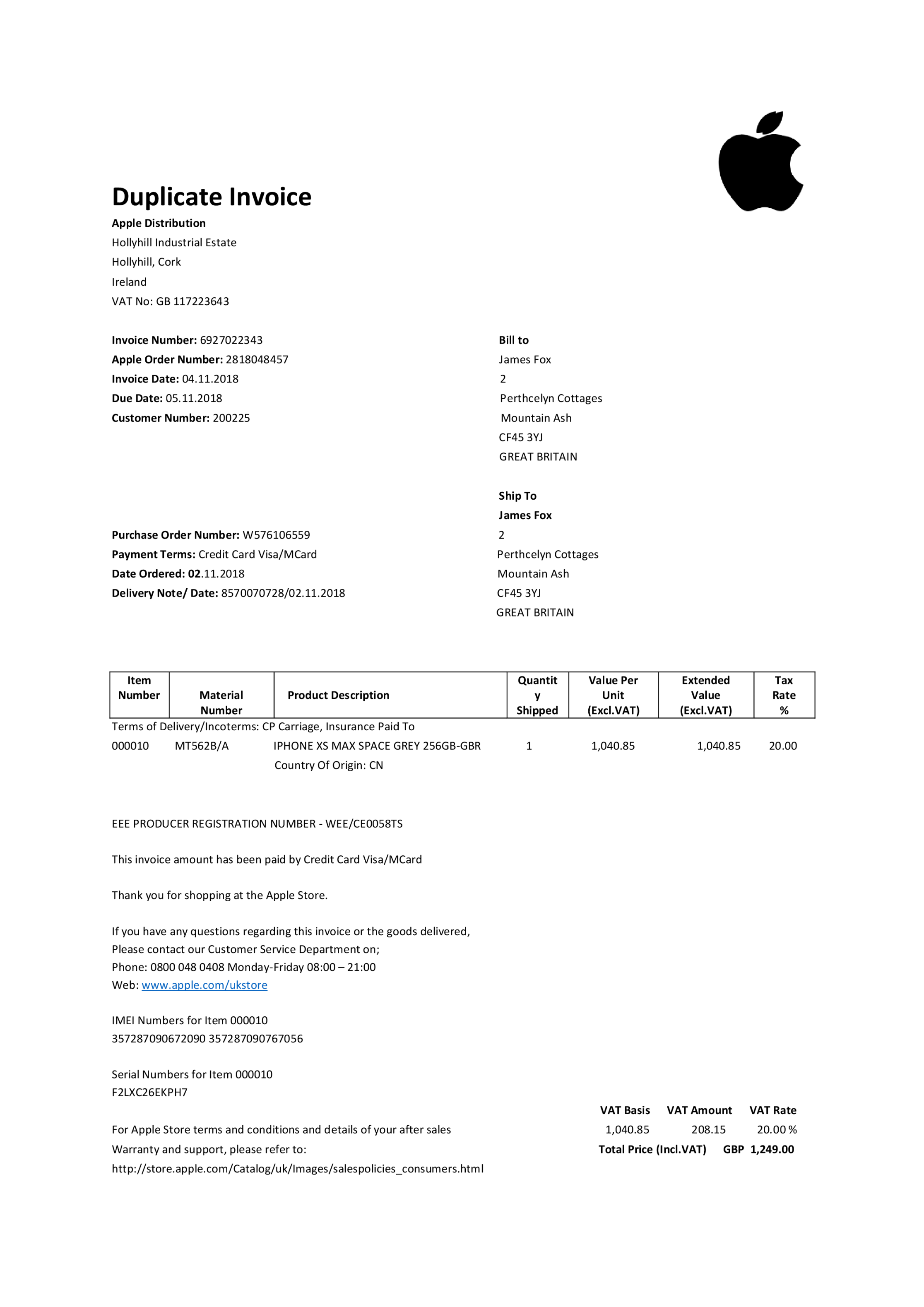 Invoice Template Details – PDF Pro