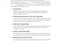 Joint Account Agreement Template